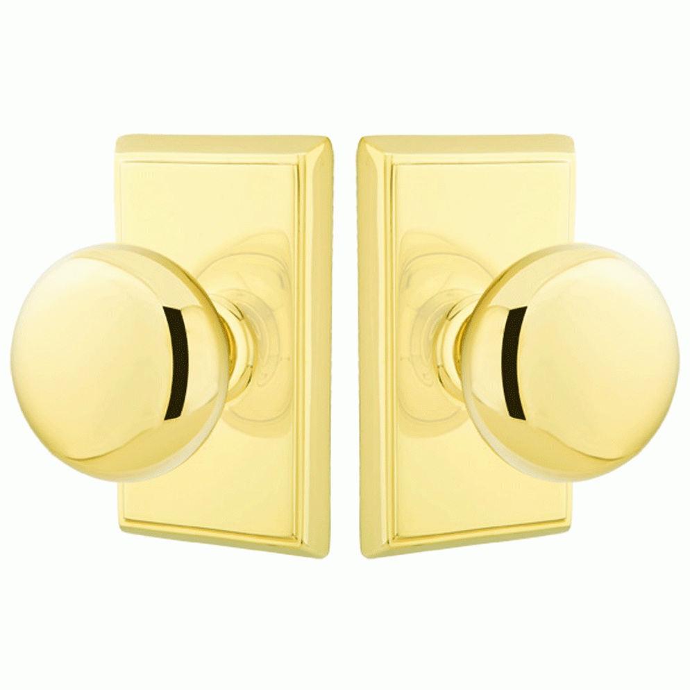 ##Antique Hardware## Solid Brass Providence Door Knob Set With Rectangular Rosette (Several Finish Options)