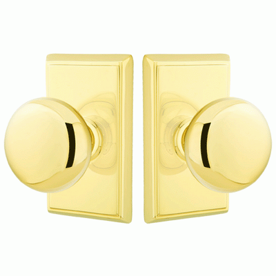 ##Antique Hardware## Solid Brass Providence Door Knob Set With Rectangular Rosette (Several Finish Options)