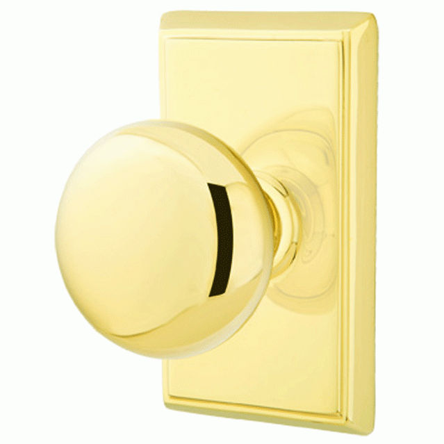 ##Antique Hardware## Solid Brass Providence Door Knob Set With Rectangular Rosette (Several Finish Options)