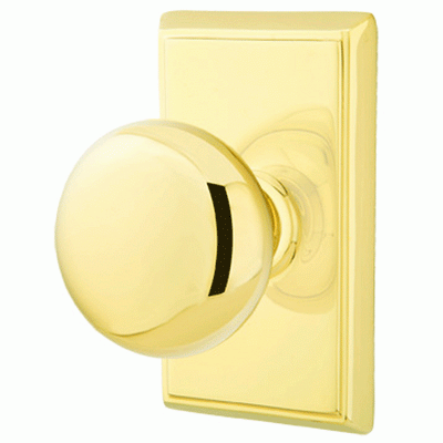 ##Antique Hardware## Solid Brass Providence Door Knob Set With Rectangular Rosette (Several Finish Options)