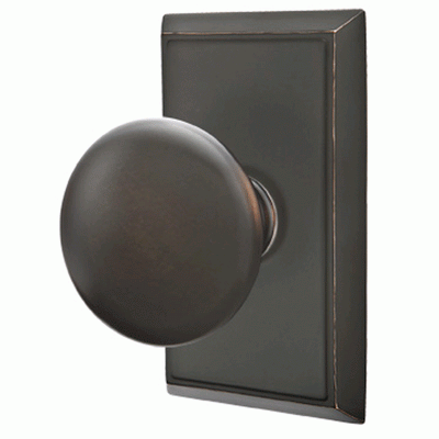 ##Antique Hardware## Solid Brass Providence Door Knob Set With Rectangular Rosette (Several Finish Options)