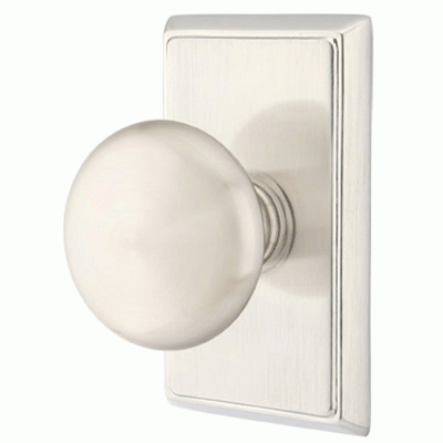 ##Antique Hardware## Solid Brass Providence Door Knob Set With Rectangular Rosette (Several Finish Options)