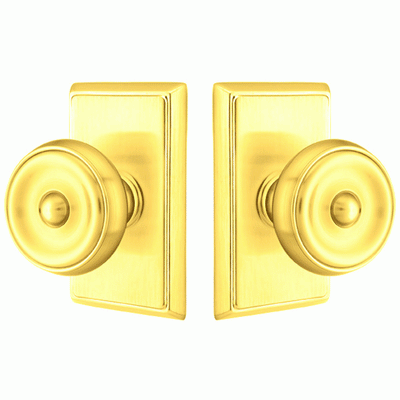 ##Antique Hardware## Solid Brass Waverly Door Knob Set With Rectangular Rosette (Several Finish Options)