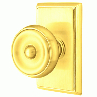 ##Antique Hardware## Solid Brass Waverly Door Knob Set With Rectangular Rosette (Several Finish Options)