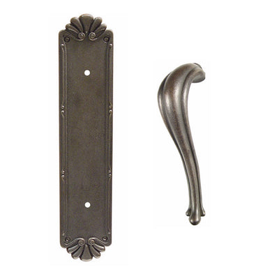 Antique Hardware 14 Inch Tuscany Bronze Petal Art Noveau Pull Door Set FLUSH-PULL-POCKET DOOR