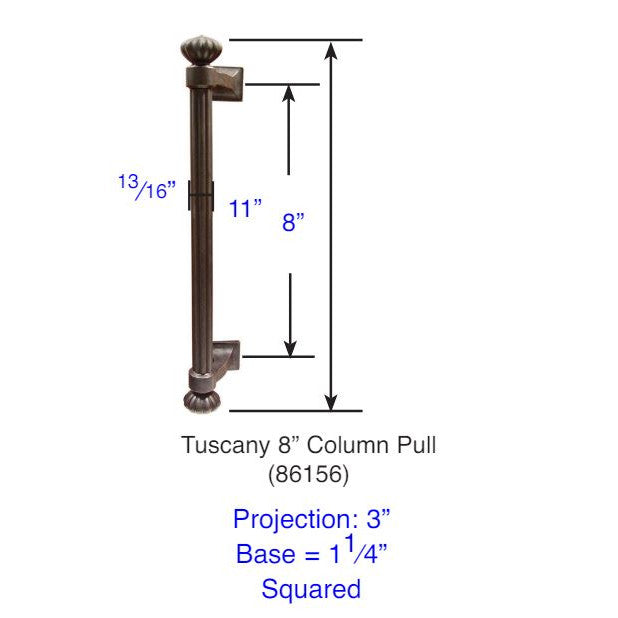 ##Antique Hardware## 11 Inch Tuscany Bronze Column Pull