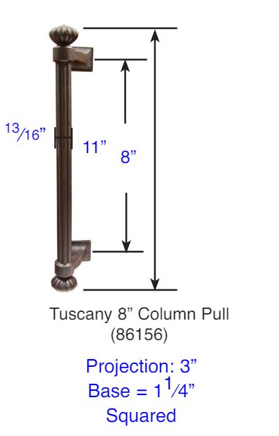 ##Antique Hardware## 11 Inch Tuscany Bronze Column Pull