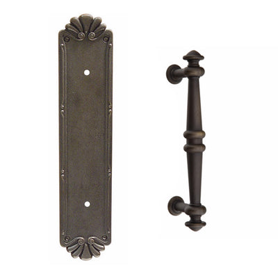 ##Antique Hardware## 14 Inch Tuscany Bronze Petal Recoleta Pull Door Set