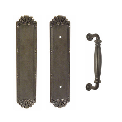 ##Antique Hardware## 14 Inch Tuscany Bronze Petal Palermo Push & Pull Door Set