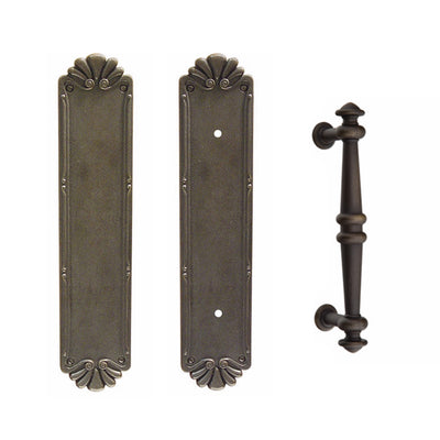 ##Antique Hardware## 14 Inch Tuscany Bronze Petal Recoleta Push & Pull Door Set