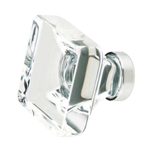 Antique Hardware 1 5/8 Inch Emtek Square Crystal Glass Lido Cabinet & Furniture Knob CABINET KNOB