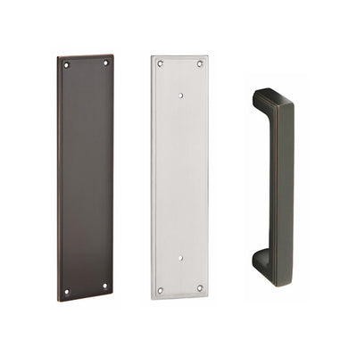 12 Inch Solid Brass Modern Wilshire Push & Pull Door Set