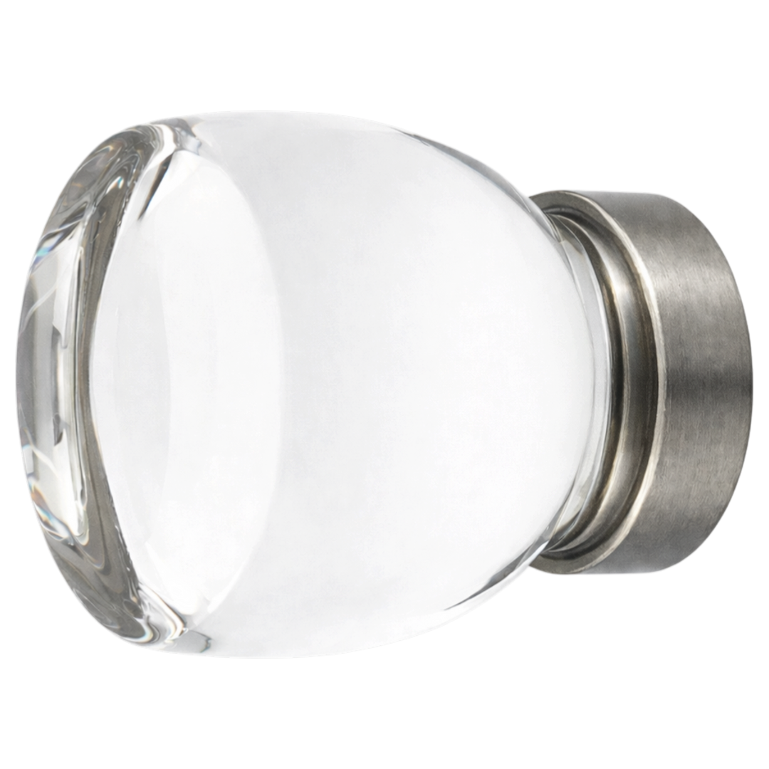 1 1/8 Inch Clear Crystal Glass Juneau Cabinet & Furniture Knob