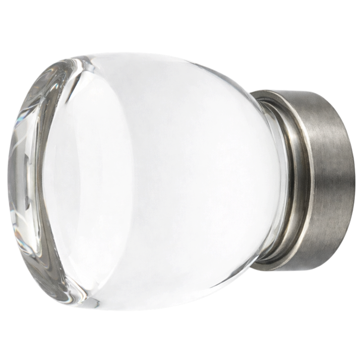 1 1/8 Inch Clear Crystal Glass Juneau Cabinet & Furniture Knob