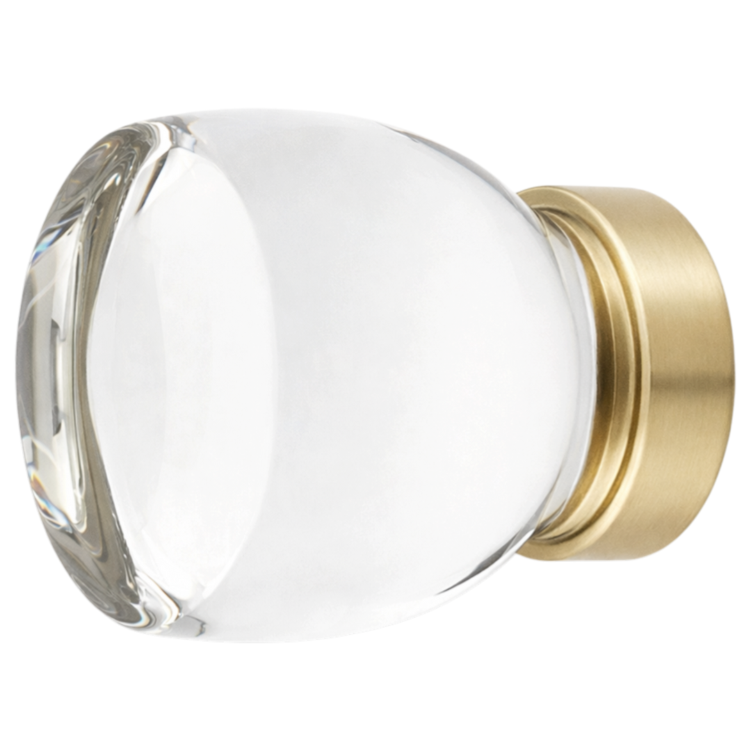 1 1/8 Inch Clear Crystal Glass Juneau Cabinet & Furniture Knob