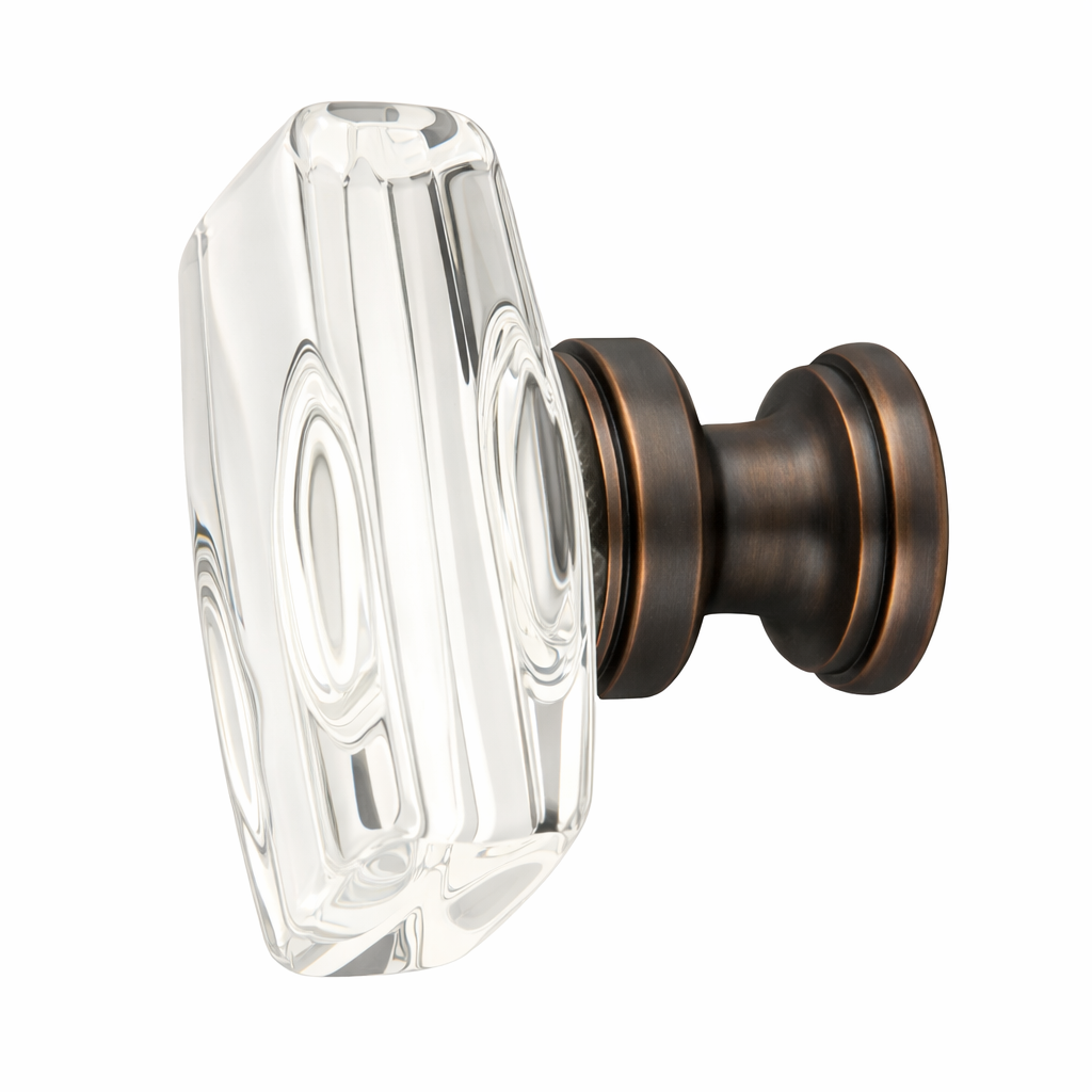 1 5/8 Inch Clear Crystal Glass Windsor Cabinet & Furniture Knob
