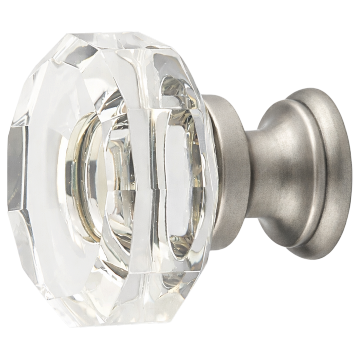 1 3/8 Inch Clear Crystal Glass Lowell Cabinet & Furniture Knob