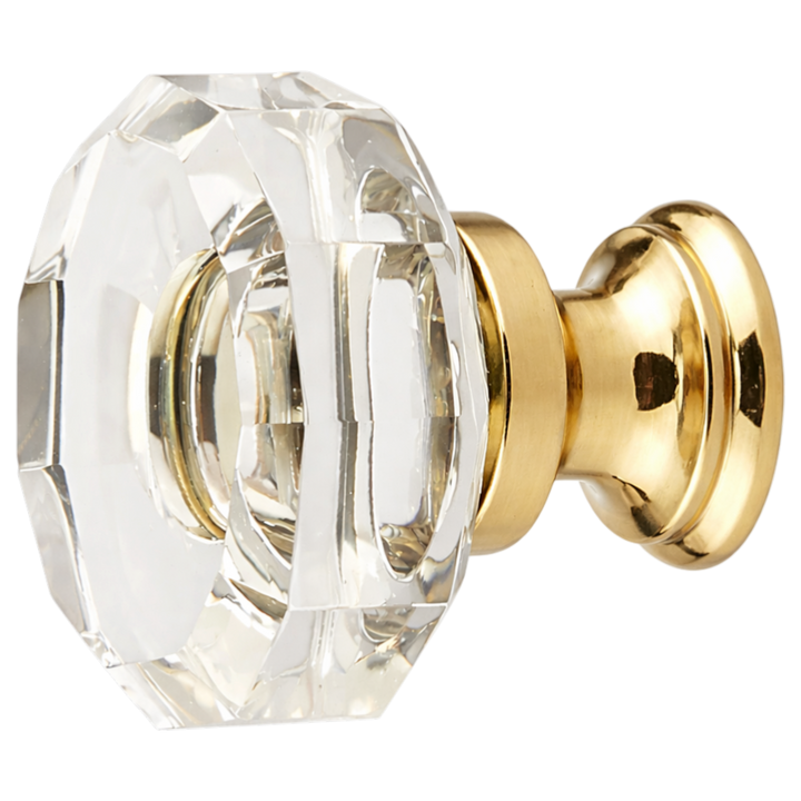 1 3/8 Inch Clear Crystal Glass Lowell Cabinet & Furniture Knob