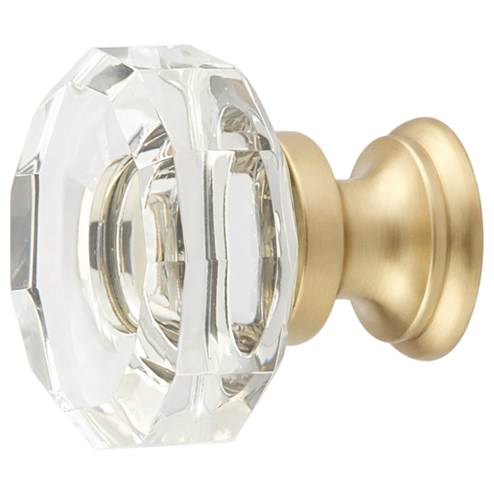 1 3/8 Inch Clear Crystal Glass Lowell Cabinet & Furniture Knob
