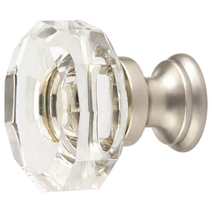 1 3/8 Inch Clear Crystal Glass Lowell Cabinet & Furniture Knob