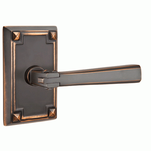 Antique Hardware Arts & Crafts Lever With Rectangular Rosette (Several Finish Options) EMTEK LEVER DOOR KNOB