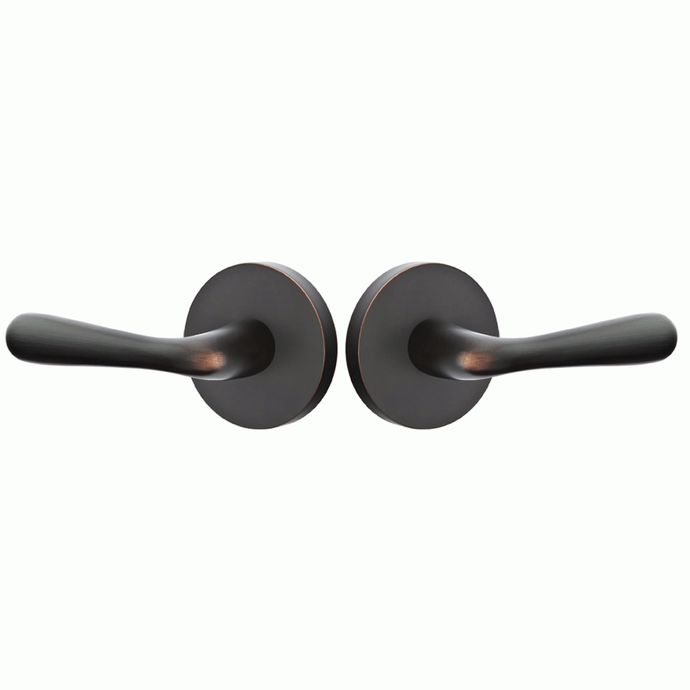 ##Antique Hardware## Emtek Solid Brass Basal Lever With Disk Rosette (Several Finish Options)