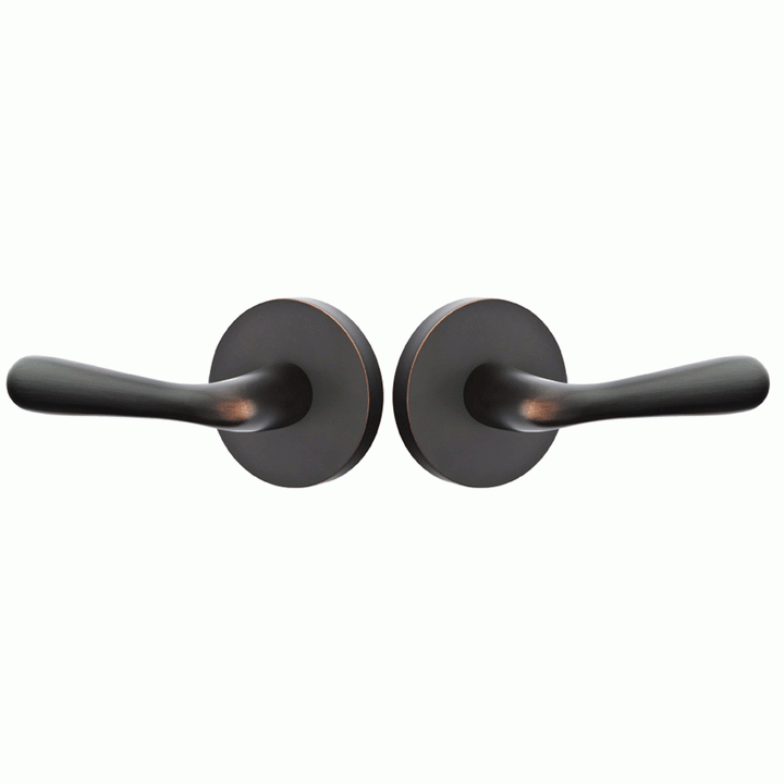 ##Antique Hardware## Emtek Solid Brass Basal Lever With Disk Rosette (Several Finish Options)