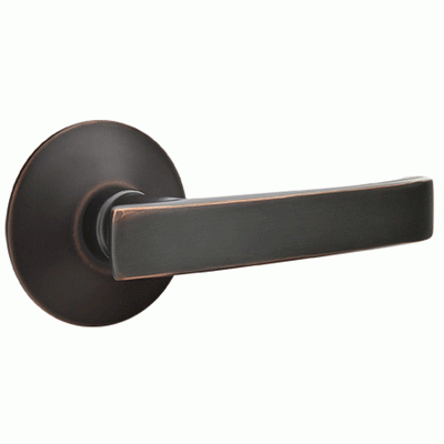 Antique Hardware Emtek Solid Brass Geneva Lever With Modern Rosette (Several Finish Options) EMTEK LEVER DOOR KNOB