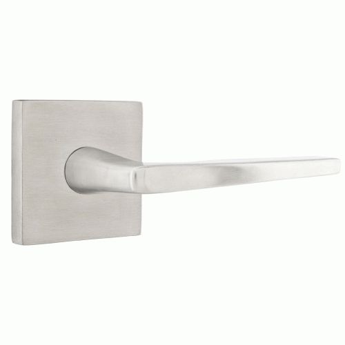 Antique Hardware Brass Modern Hardware - Double Dummy Hermes Door Lever With Square Rosette in Satin Brass - 5050HERUS4 - Emtek Hardware EMTEK LEVER DOOR KNOB