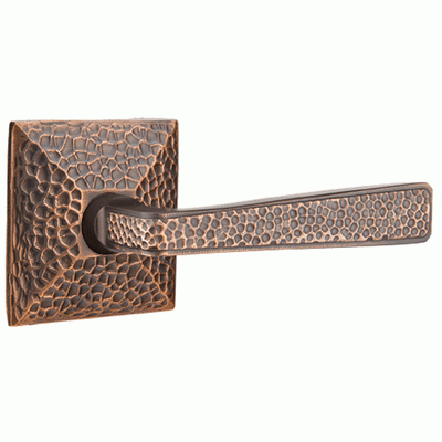 Antique Hardware Emtek Craftsman Mission Style Hammered Lever With Hammered Rosette (Many Finishes Available) EMTEK LEVER DOOR KNOB