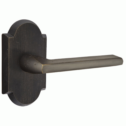 ##Antique Hardware## Emtek Solid Brass Sandcast Lariat Lever With Arched Rosette