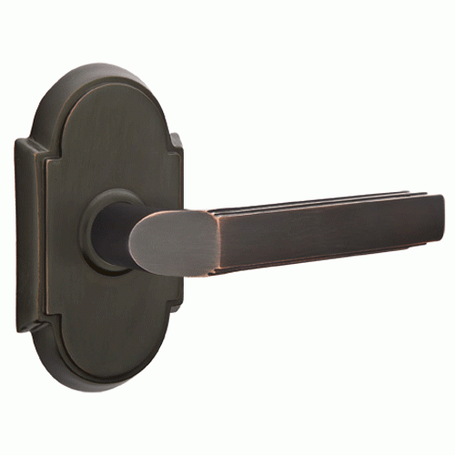 ##Antique Hardware## Emtek Solid Brass Milano Lever With # 8 Rosette