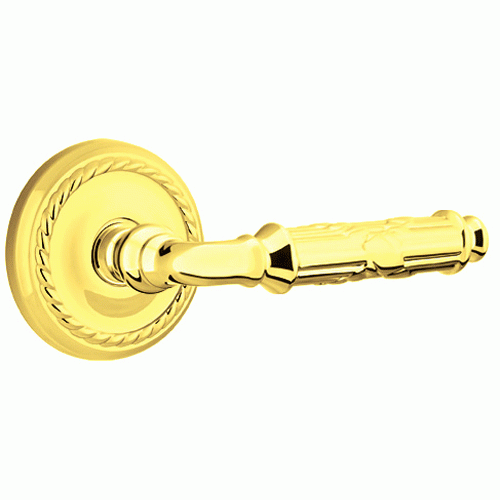 ##Antique Hardware## Solid Brass Ribbon & Reed Lever With Rope Rosette