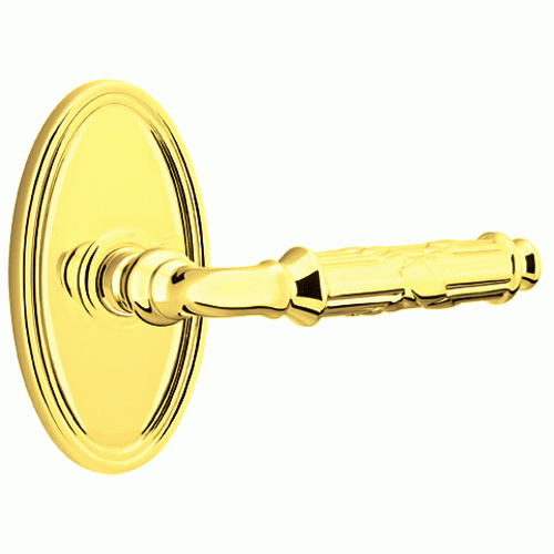 ##Antique Hardware## Solid Brass Ribbon & Reed Lever With Oval Rosette