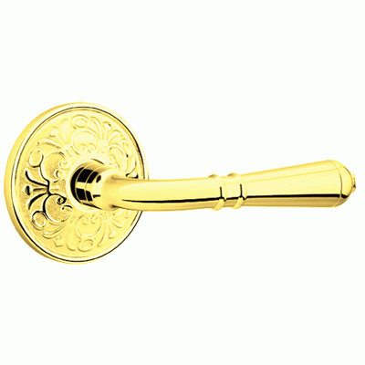 Antique Hardware Emtek Solid Brass Turino Lever With Lancaster Rosette (Many Finishes Available) EMTEK LEVER DOOR KNOB