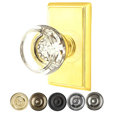 Antique Hardware Crystal Door Hardware - Georgetown Privacy Door Knob with Rectangular Rose in Flat Black - 8221GTUS19 - Emtek Hardware EMTEK GLASS CRYSTAL GEORGETOWN DOOR KNOB