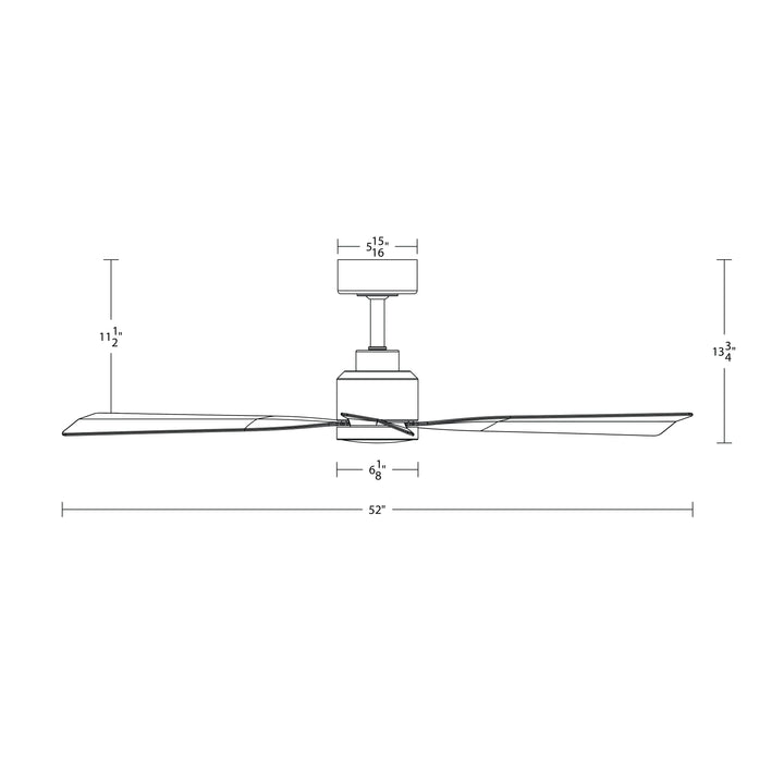 ##Antique Hardware## Clean 3-Blade Smart Ceiling Fan