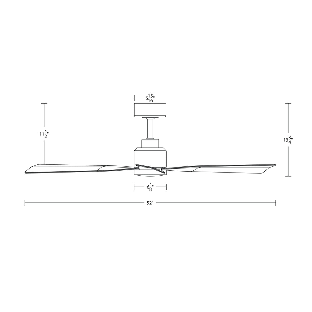 ##Antique Hardware## Clean 3-Blade LED Smart Ceiling Fan