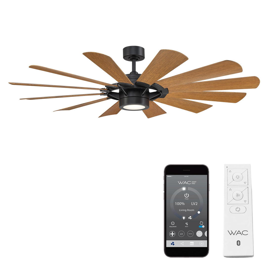 ##Antique Hardware## Windmill 12-Blade LED Smart Ceiling Fan