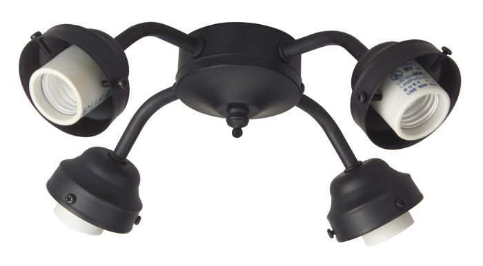 ##Antique Hardware## Universal 4 Light Fitter in Flat Black