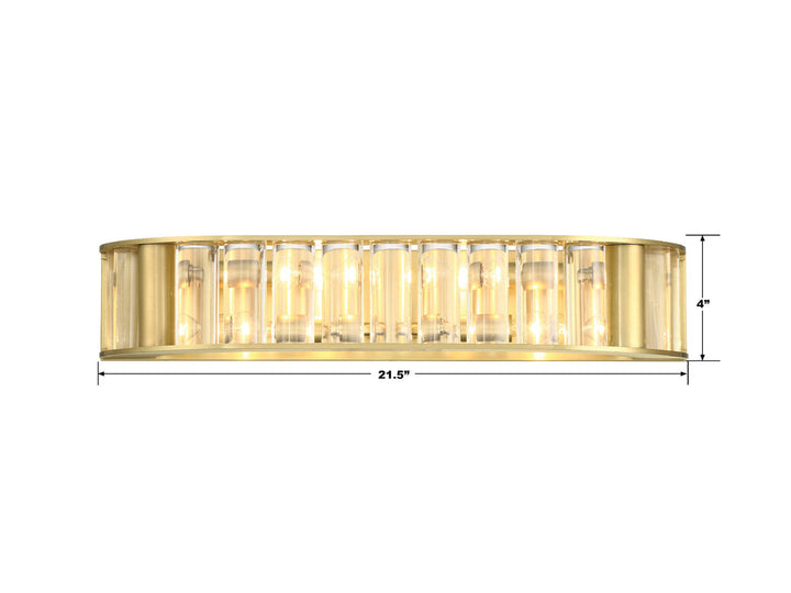 ##Antique Hardware## Libby Langdon Farris 4 Light Aged Brass Bathroom Vanity