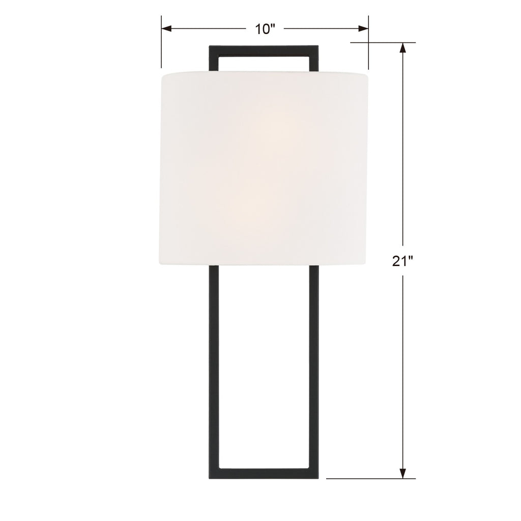 ##Antique Hardware## Fremont 2 Light Black Forged Sconce
