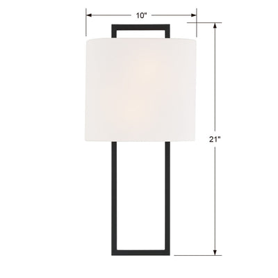 ##Antique Hardware## Fremont 2 Light Black Forged Sconce