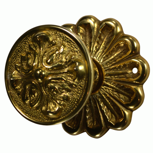 ##Antique Hardware## Solid Brass Romanesque Style Door Knob Set