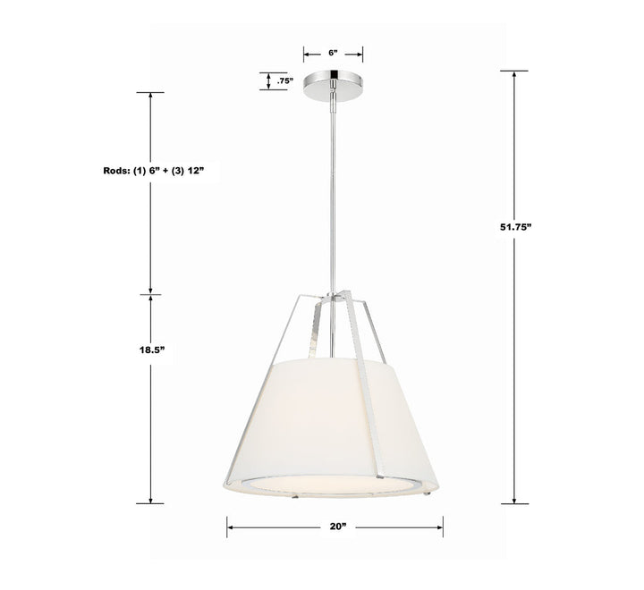 ##Antique Hardware## Fulton 3 Light Polished Nickel Chandelier