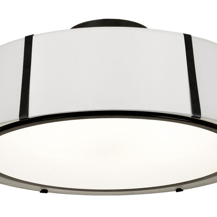 ##Antique Hardware## Fulton 6 Light Matte Black Semi Flush Mount