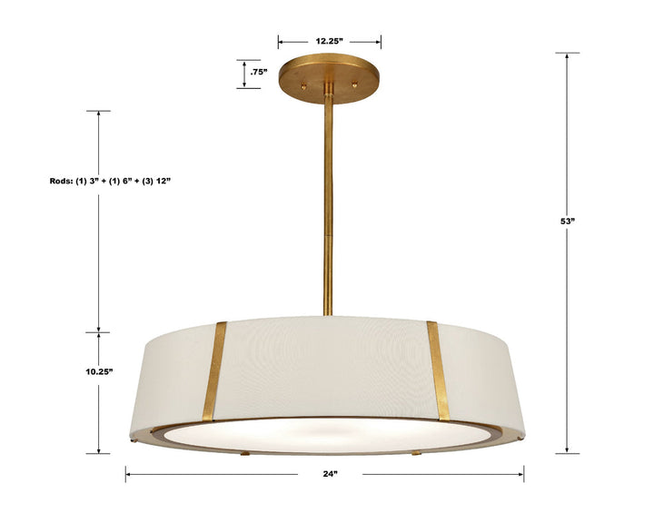 ##Antique Hardware## Fulton 6 Light Antique Gold Chandelier