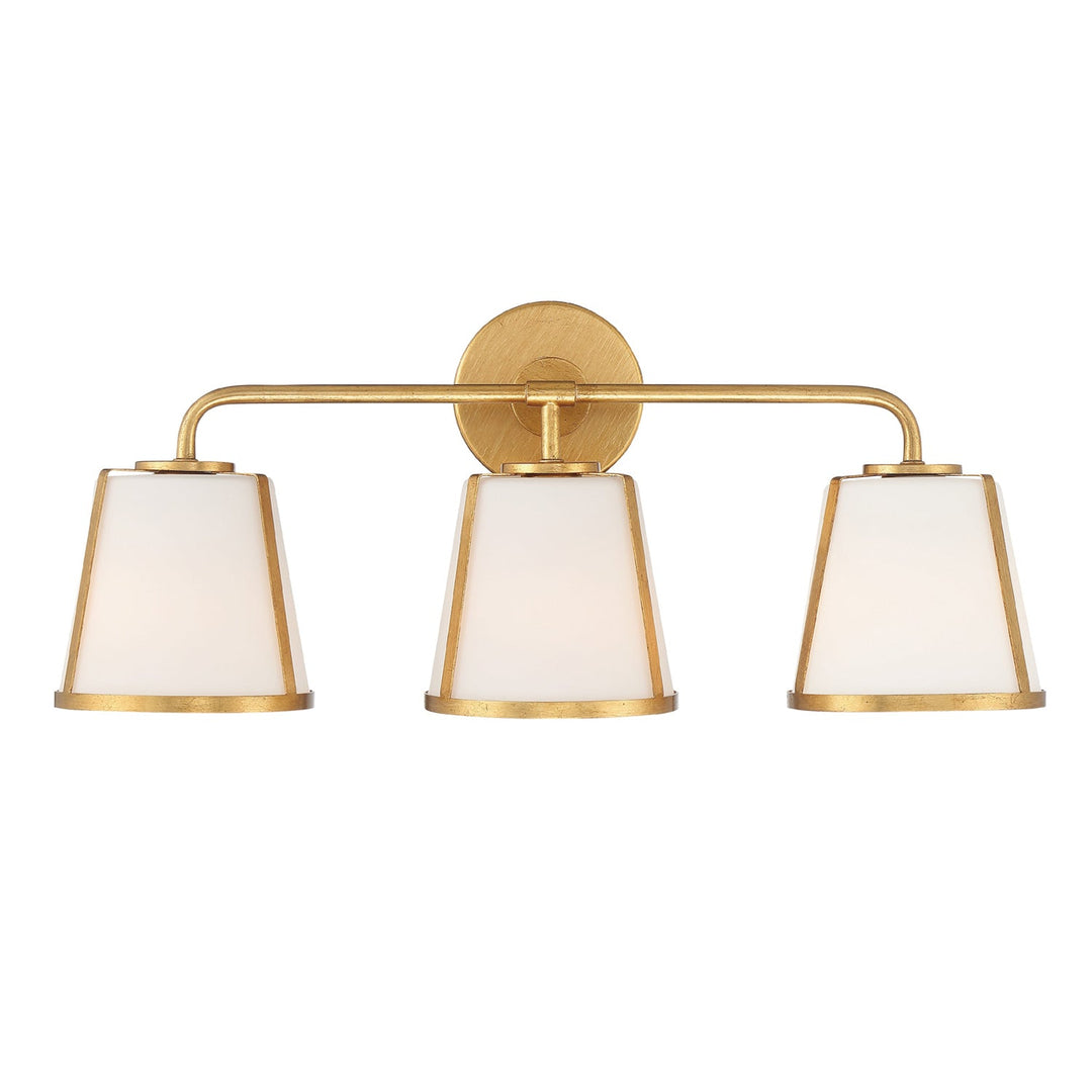 ##Antique Hardware## Fulton 3 Light Antique Gold Bathroom Vanity