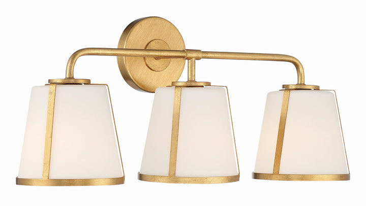 ##Antique Hardware## Fulton 3 Light Antique Gold Bathroom Vanity