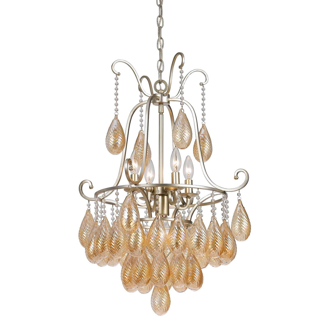 ##Antique Hardware## 60W X 5 MARION GLASS CHANDELIER